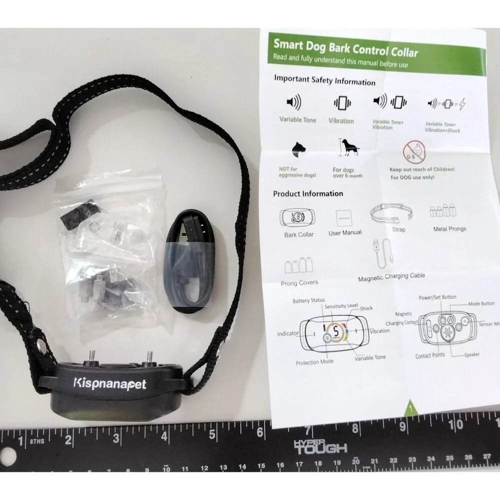 Bark Collar, Rechargeable Dog Bark Collar for Large Medium Small Dogs, Anti Bark